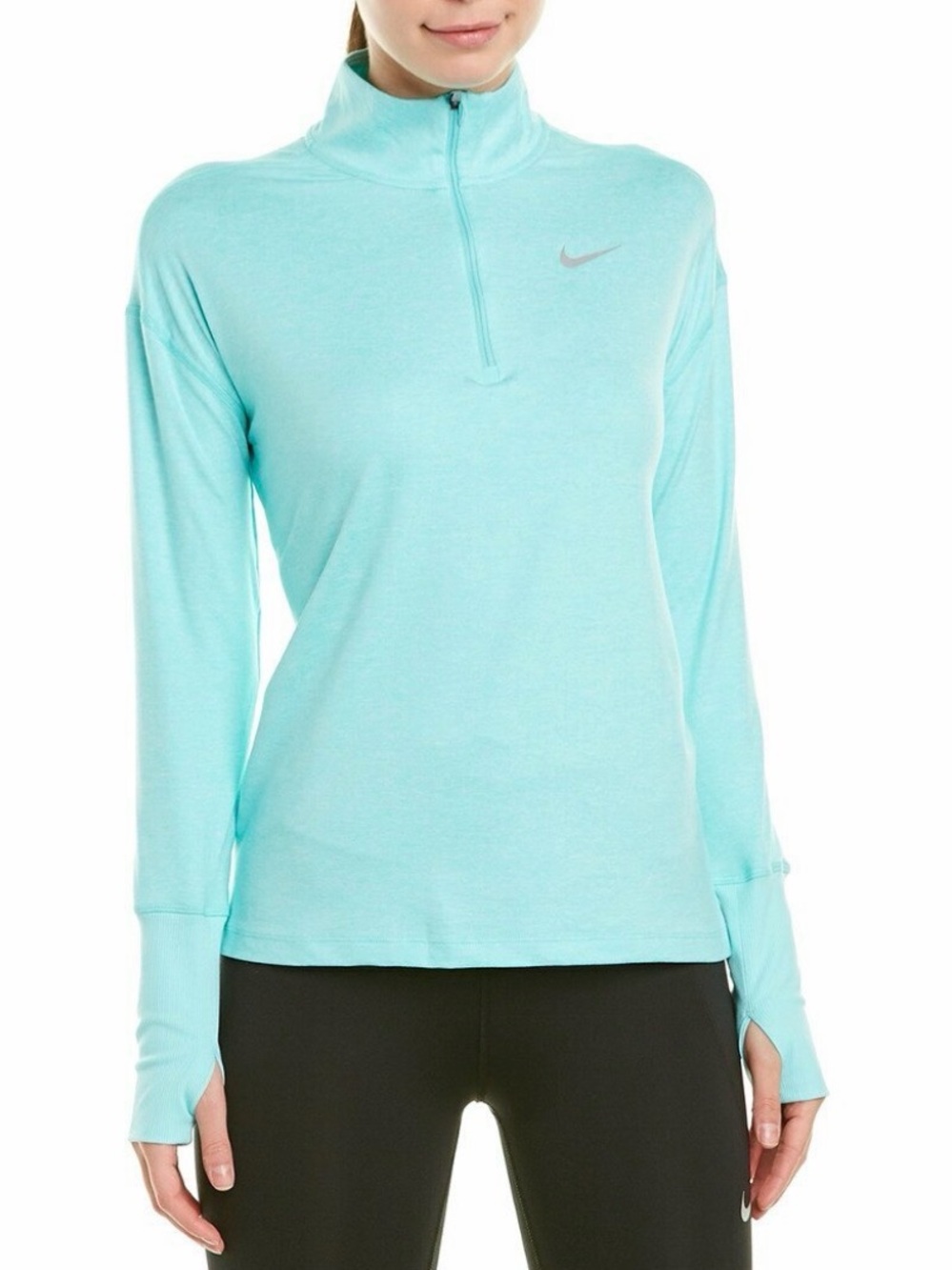 Nike Women's Element Dri-FIT Half-Zip Running Top heathered teal‎ Medium